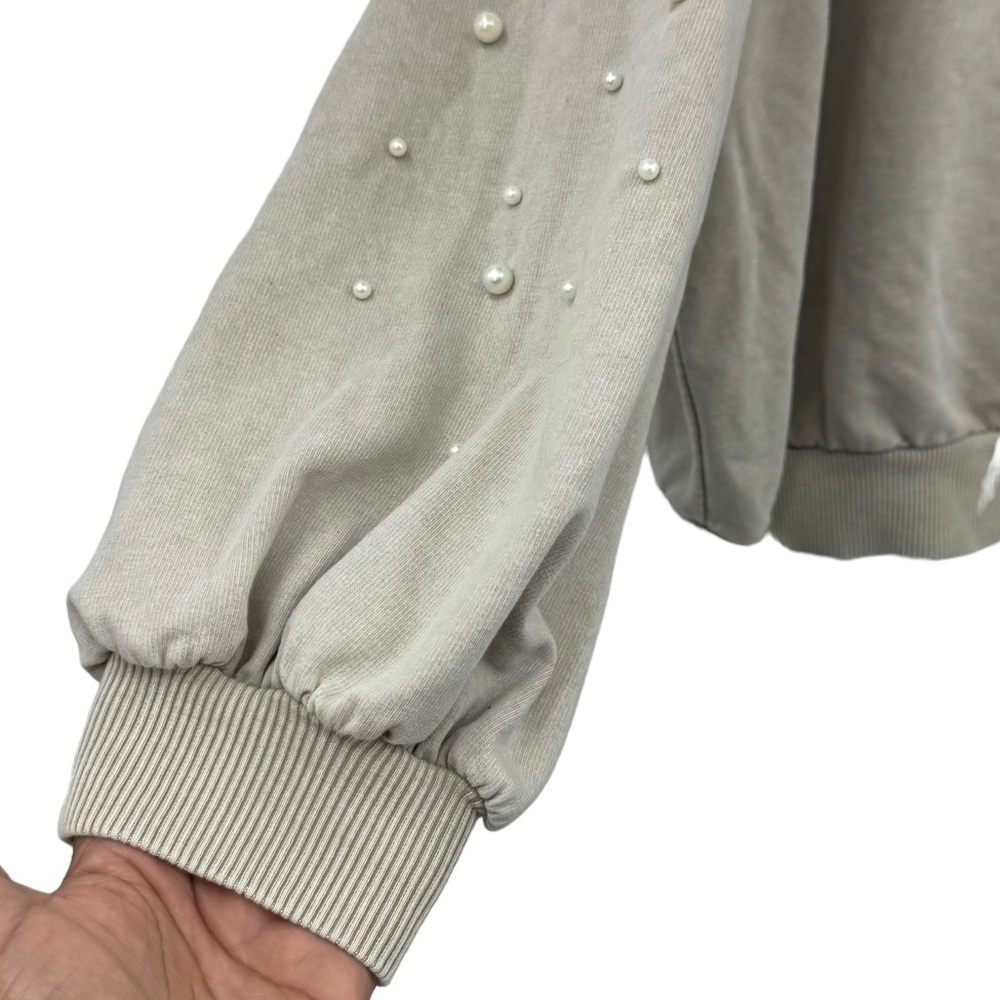 American Eagle Don’t Ask Why Faux Pearl Dolman Sleeve Sweatshirt One Size - Picture 5 of 8